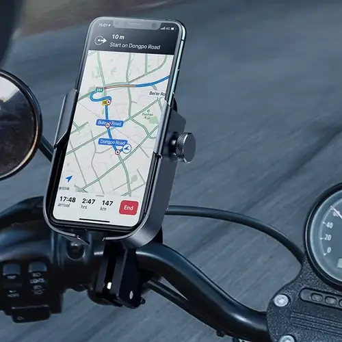 Baseus Armor Motor Telefoonhouder – Stevige Smartphonehouder voor Stuur en Spiegel, Zwart