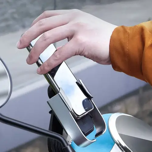 Baseus Armor Motor Telefoonhouder – Stevige Smartphonehouder voor Stuur en Spiegel, Zwart