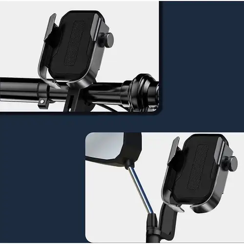 Baseus Armor Motor Telefoonhouder – Stevige Smartphonehouder voor Stuur en Spiegel, Zwart