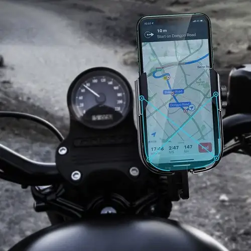 Baseus Armor Motor Telefoonhouder – Stevige Smartphonehouder voor Stuur en Spiegel, Zwart