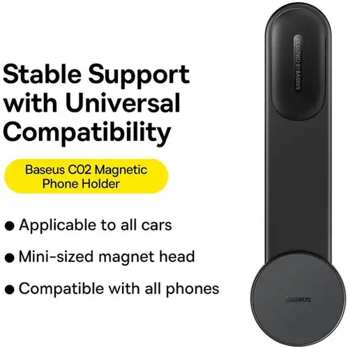 Baseus C02 Magnetische Telefoonhouder Auto – MagSafe Compatibel voor Dashboard, Zwart