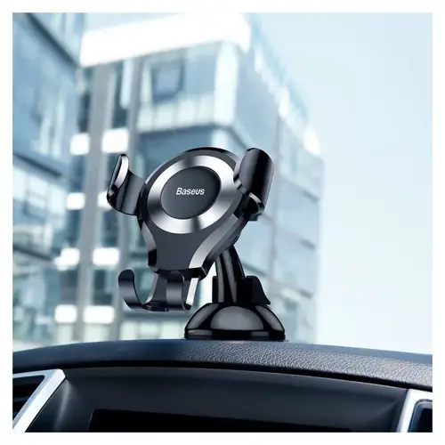 Baseus Gravity Verstelbare Autohouder voor Dashboard - Zuignap Telefoonhouder Zilver
