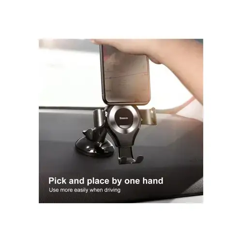 Baseus Gravity Verstelbare Autohouder voor Dashboard - Zuignap Telefoonhouder Zilver