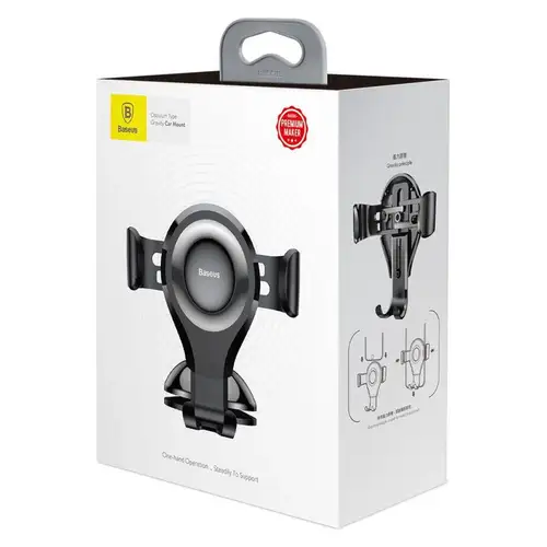 Baseus Gravity Telefoonhouder Auto - Dashboard met Zuignap - Verstelbaar - Zwart