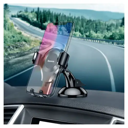 Baseus Gravity Telefoonhouder Auto - Dashboard met Zuignap - Verstelbaar - Zwart