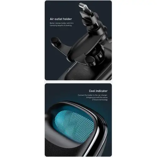 Baseus Autohouder voor Ventilatierooster – Smartphone Houder met 15W Draadloze Oplader