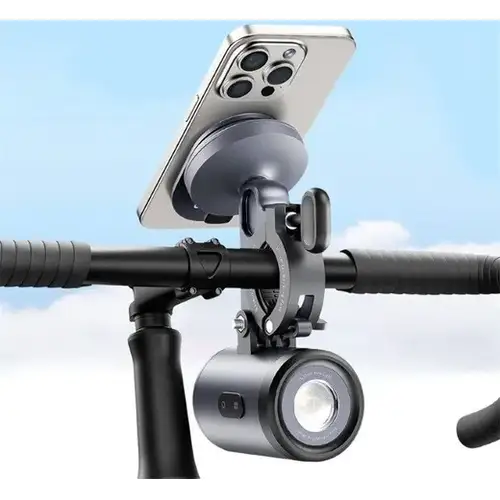 Baseus PrimeTrip Telefoonhouder Fiets – Ringhouder met Kickstand en Ingebouwde Lamp, Zwart