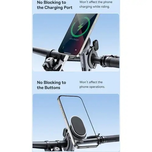Baseus PrimeTrip Stick-on Telefoonhouder met Kickstand – Ring Type Houder voor op de Fiets, Zwart