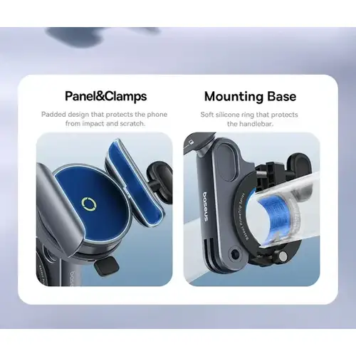 Baseus PrimeTrip MagSafe Telefoonhouder Fiets – Magnetische Stuurhouder met Klembevestiging, Zwart