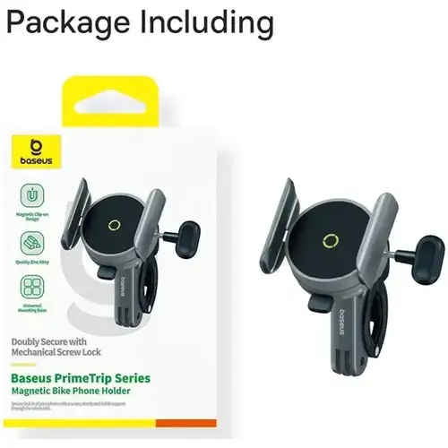 Baseus PrimeTrip MagSafe Telefoonhouder Fiets – Magnetische Stuurhouder met Klembevestiging, Zwart