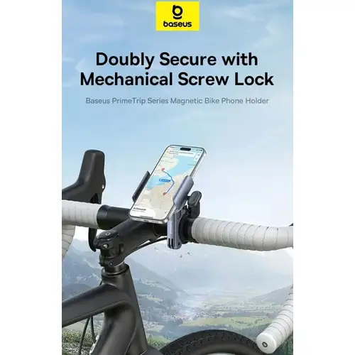 Baseus PrimeTrip MagSafe Telefoonhouder Fiets – Magnetische Stuurhouder met Klembevestiging, Zwart
