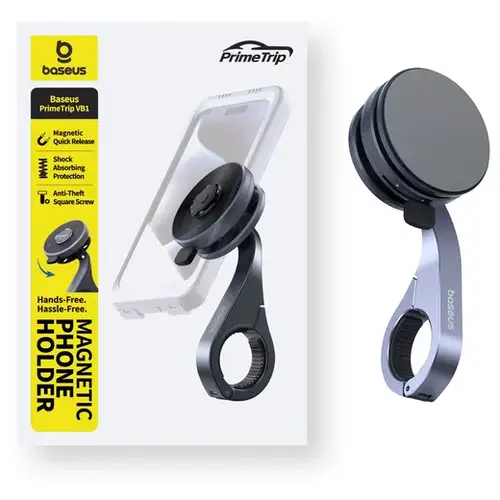 Baseus PrimeTrip VB1 MagSafe Telefoonhouder Fiets – Magnetische Stuurhouder voor Smartphone, Zwart