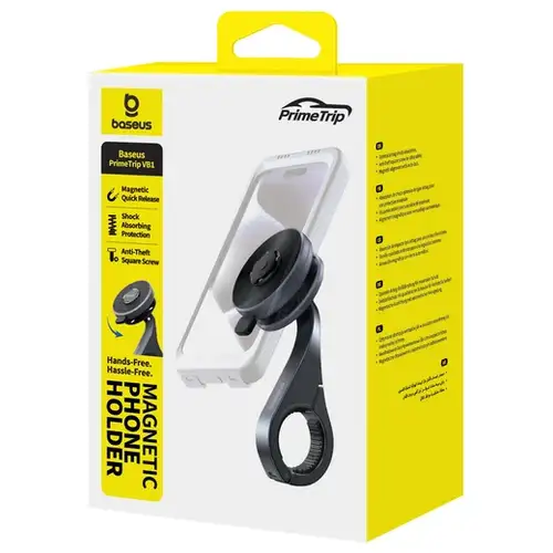 Baseus PrimeTrip VB1 MagSafe Telefoonhouder Fiets – Magnetische Stuurhouder voor Smartphone, Zwart