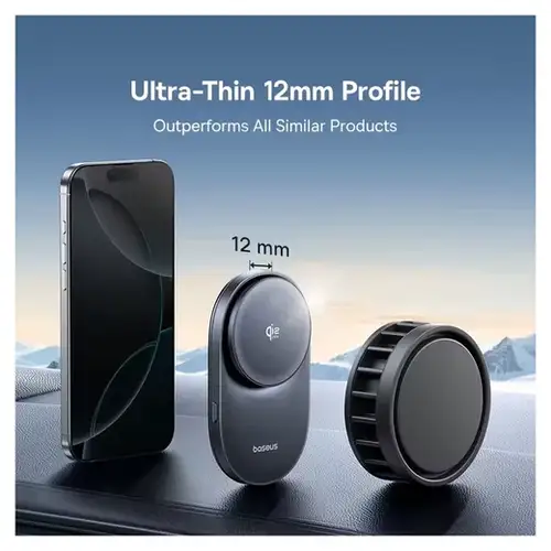 Baseus VC2 Pro Qi2.2 Telefoonhouder Auto – MagSafe Compatibel, Ventilatierooster, Snel Opladen tot 25W