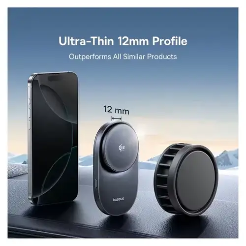 Baseus VC2 Pro Qi2.2 Telefoonhouder Auto – MagSafe Compatibel, Ventilatierooster, Snel Opladen tot 25W
