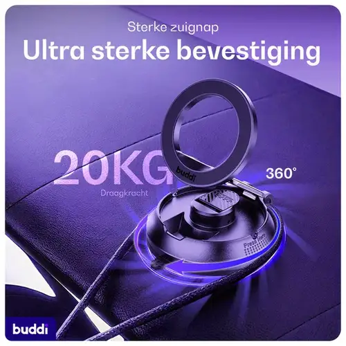 Buddi MagWay Universele MagSafe Autohouder - Dashboard Montage met Zuignap