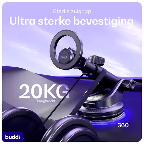 Buddi MagWay Universele Magnetische Telefoonhouder - Raam en Dashboard Zuignap