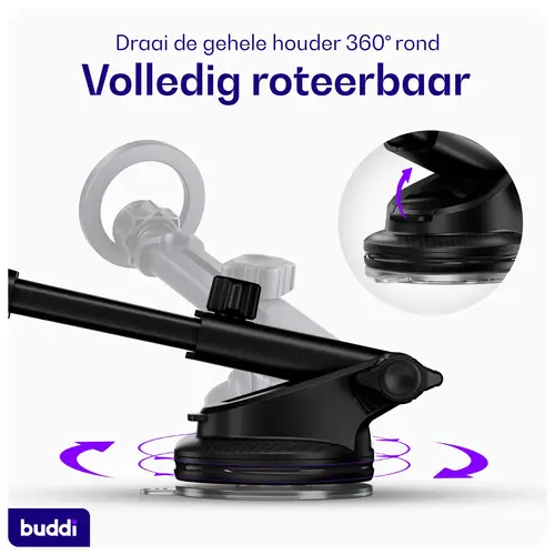 Buddi MagWay Universele Magnetische Telefoonhouder - Raam en Dashboard Zuignap