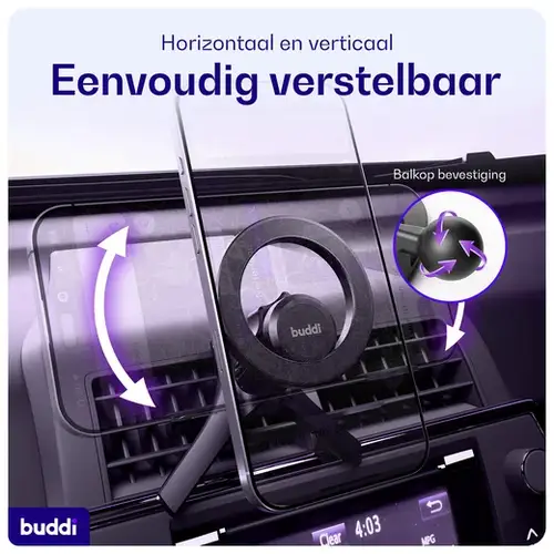 Buddi MagWay Magnetische Telefoonhouder Auto - MagSafe Ventilatierooster Houder