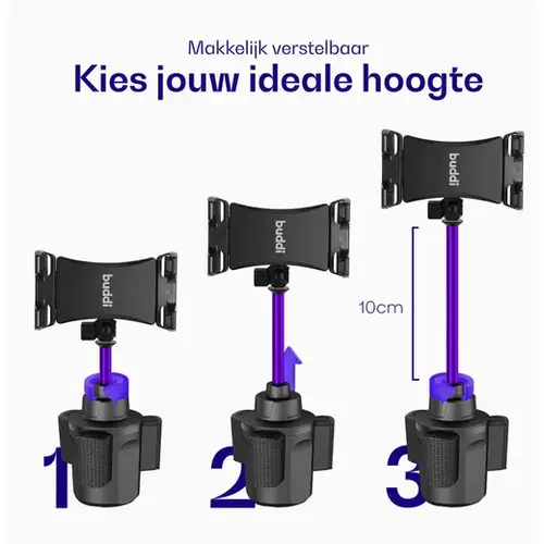 Buddi TabWay iPad Houder Auto - Tablet Standaard voor in de Bekerhouder