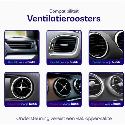 Buddi TabWay iPad Houder Auto - Tablet Standaard met Klem voor Ventilatierooster
