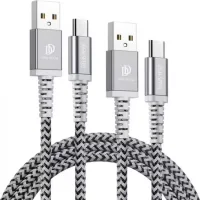 DUX DUCIS TYPE C USB-C CABLE 2A 1M+2M KII-PRO 2IN1 NYLON BLACK