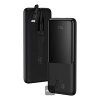 Baseus Powerbank 10000mAh – Type C – 22,5W met Type C en Lightning kabels (PPJL010001) zwart