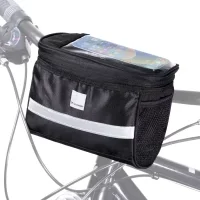 Wozinsky Bike/bicycle Handlebar Bag Met TelefoonHoesje 2l Zwart Wbb12bk