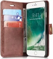 DG Ming Apple iPhone SE (2020/2022) / 7 / 8 Wallet Hoesje Echt Leer Rood