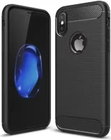 Apple iPhone X / XS Geborsteld TPU Hoesje Zwart