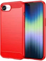 Apple iPhone 16e Hoesje Geborsteld TPU Flexibele Rood