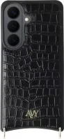 AVY Samsung Galaxy S26 Hoesje met Koord Haakjes MagSafe Leer Croco Zwart