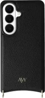 AVY Samsung Galaxy S26 Hoesje met Koord Haakjes MagSafe Leer Zwart