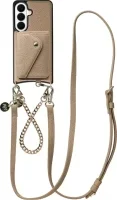 AVY Samsung Galaxy S26 MagSafe Hoesje Beige Leather and Gold