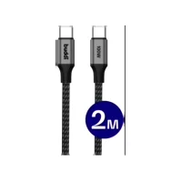 Buddi Flex USB-C naar USB-C Oplaadkabel 100W Snelladen 2 Meter Zwart