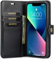 DG Ming iPhone 15 Plus Hoesje Retro Wallet Book Case Zwart