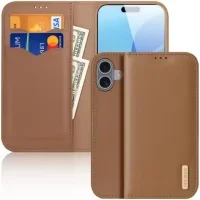 Dux Ducis Hivo iPhone 16 Hoesje RFID Book Case Bruin