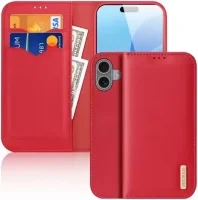 Dux Ducis Hivo iPhone 16 Hoesje RFID Book Case Rood