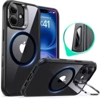 ESR Classic Hybrid iPhone 16 Hoesje MagSafe Met Stand Camera Control Clear Zwart