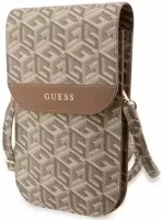 Guess Crossbody Telefoontasje Cube Logo Schoudertasje Bruin