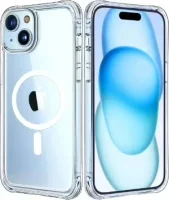 Apple iPhone 15 Plus Hoesje MagSafe Schokbestendig en Dun TPU Transparant