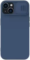 Nillkin iPhone 15 Plus MagSafe Hoesje Siliconen Camera Slider Blauw