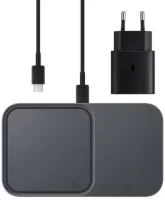 Originele Samsung Draadloze Oplader Duo Pad 15W + Adapter 25W Grijs
