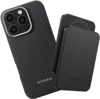 PITAKA Apple iPhone 16 Pro Max Hoesje met 5.000mAh MagSafe Powerbank Zwart