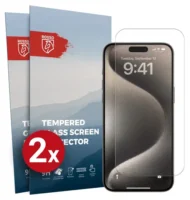 Rosso Apple iPhone 15 Pro Max 9H Tempered Glass Screen Protector – Duo Pack