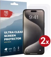 Rosso Apple iPhone 15 Pro Max Screen Protector Ultra Clear Duo Pack