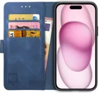Rosso Element iPhone 15 Plus Hoesje Book Case Wallet Blauw