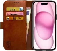 Rosso Element iPhone 15 Plus Hoesje Book Case Wallet Bruin