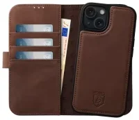 Rosso Elite iPhone 15 Plus MagSafe Hoesje Book Case Leer Bruin