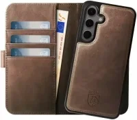 Rosso Elite Samsung Galaxy S25 Plus Hoesje MagSafe Wallet Case Leer Bruin